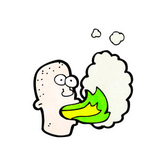 fire breathing head cartoon