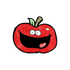 cartoon happy apple