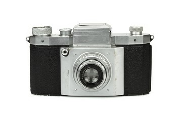 Close-up Of Retro Film Photo Camera Isolated