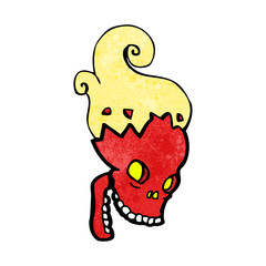 cartoon haunted skull