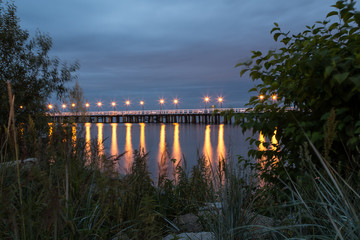 Pier in Gdynia Orlowo before sunrise