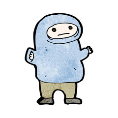 cartoon boy in hooded top