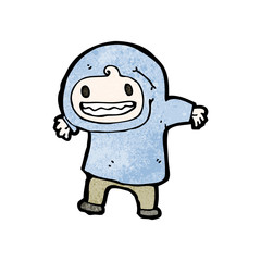 cartoon boy in hooded top