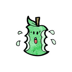 cartoon bitten apple