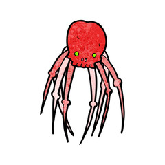 cartoon skull spider