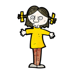 cartoon curious girl