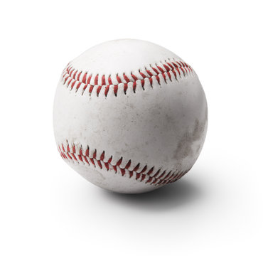 Image of used baseball isolated on white