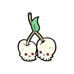 skull cherries cartoon