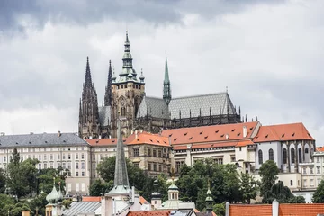 Deurstickers Castle, Cathedral St. Vitus from Vltava River. Prague, Czech Rep © dbrnjhrj