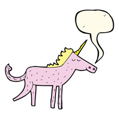 cartoon unicorn with speech bubble