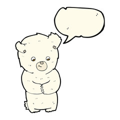 cute cartoon polar bear with speech bubble
