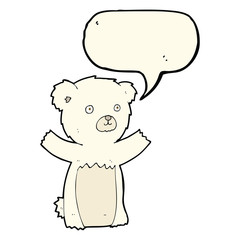 cute cartoon polar bear with speech bubble