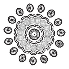 Ethnic ornamental floral pattern. Hand drawn mandalas. Orient traditional background. Lace circular ornaments.  Vector illustration.