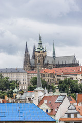Obraz premium Castle, Cathedral St. Vitus from Vltava River. Prague, Czech Rep