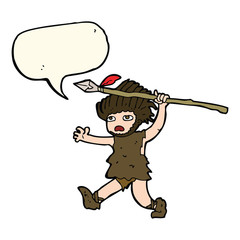 cartoon caveman with speech bubble