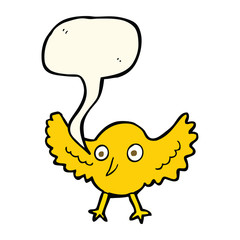 cartoon bird with speech bubble