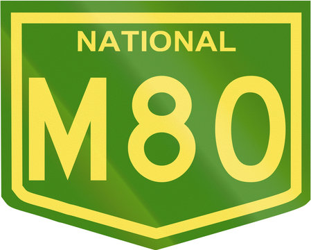 Australian National Highway shield with number M80