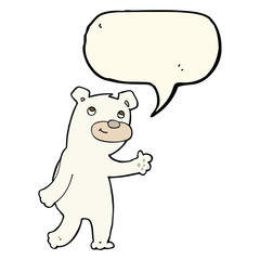 cute cartoon polar bear with speech bubble