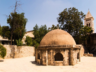 .Old buildings in a Coptic part of the complex of the Basilica o