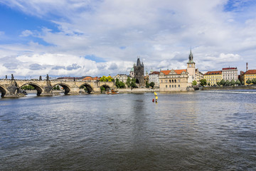 View of Charles Bridge (Karluv most, 1357). Prague, Czech Rep.