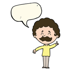 cartoon man with idea with speech bubble