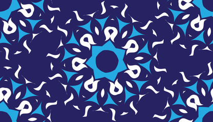A seamless background of circular patterns. Seamless patterns from shapes color. A star-shaped pattern.