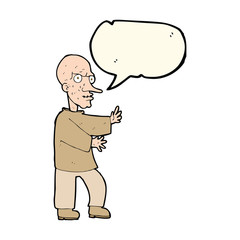 cartoon mean looking man with speech bubble