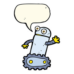 cartoon robot with speech bubble