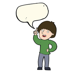 cartoon man with idea with speech bubble