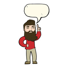 cartoon man with idea with speech bubble