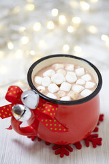 Fototapeta na wymiar Hot chocolate and marshmallows