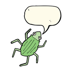 cartoon bug with speech bubble