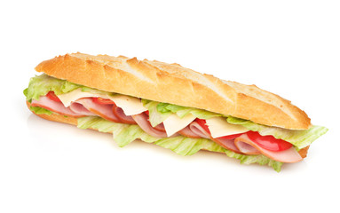 Fresh sandwich with meat and vegetables