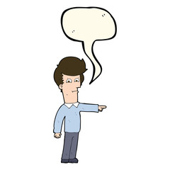 cartoon man pointing with speech bubble