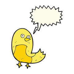 cartoon bird with speech bubble