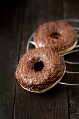 Naklejka premium Sweet donut with chocolate