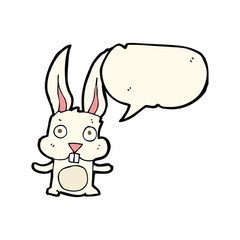cartoon rabbit with speech bubble