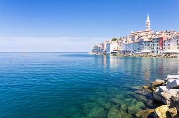 Naklejka premium Rovinj old town in Adriatic sea coast of Croatia, Europe