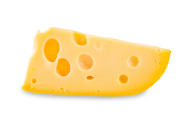 Cheese over white background