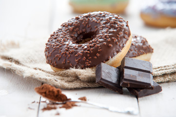 Sweet donut with chocolate