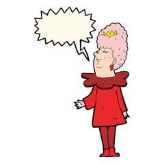 cartoon queen with speech bubble