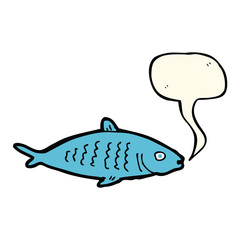 cartoon fish with speech bubble