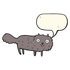 cartoon furry cat with speech bubble