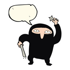 cartoon ninja with speech bubble