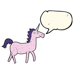 cartoon unicorn with speech bubble