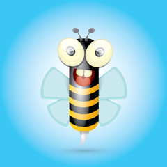 cartoon cute bright baby bee. vector