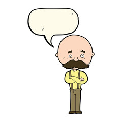 cartoon grandfather with speech bubble