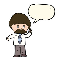 cartoon teacher with speech bubble