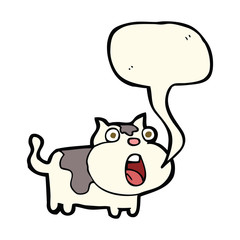 cartoon shocked cat with speech bubble