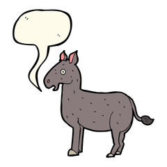 cartoon mule with speech bubble